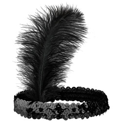 Čelenka charlestonová černá retro